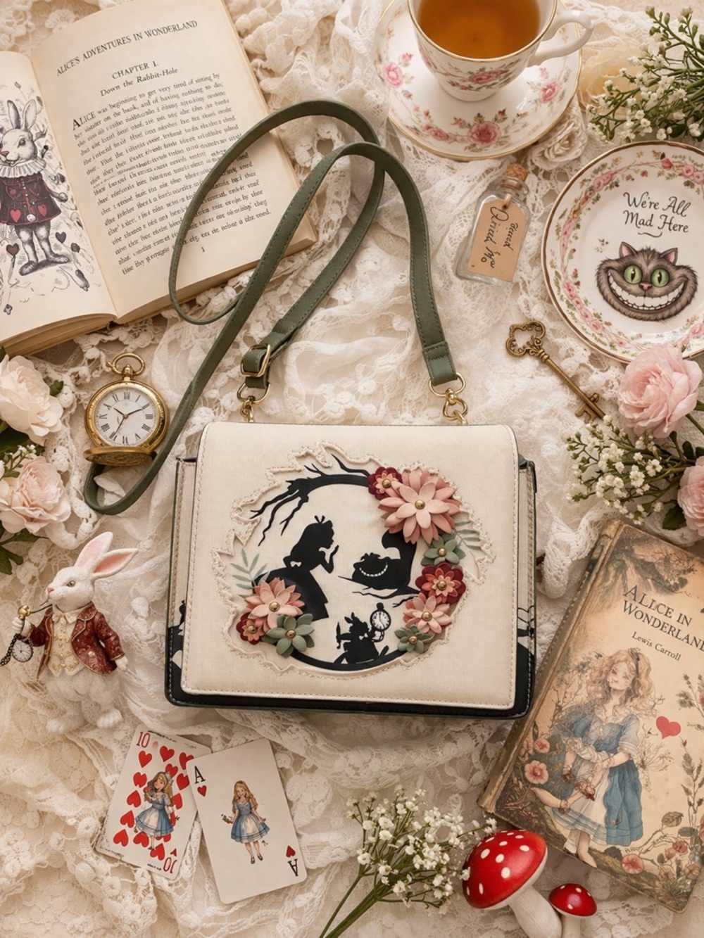 Loungefly x Disney Alice in Wonderland Floral Crossbody Bag | Coquette Cottage